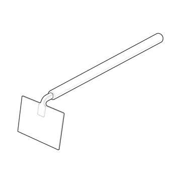 Isometric industrial agriculture hoe drawing for urban farming seedbed prep manual