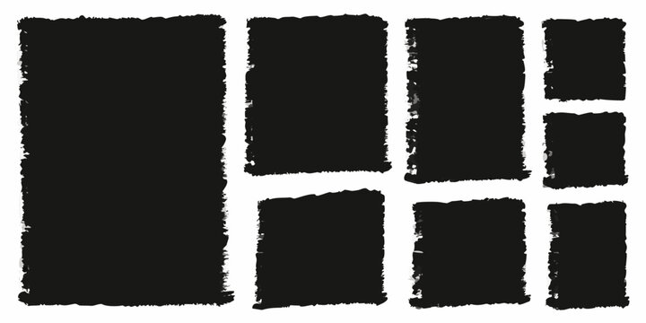 textured black rectangles a set of rough edged shapes on white