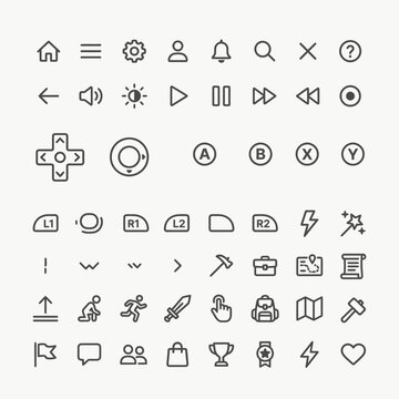 Game Interface Icons Collection - Vector Graphics for UI Design