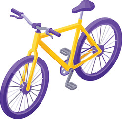 Obraz premium Colorful Bicycle Illustration with Modern Design and Purple Wheels for Transportation, Outdoor Activity, Fitness, and Eco Friendly Lifestyle Concepts