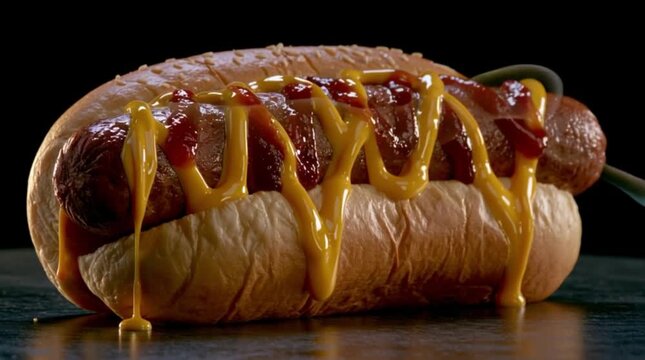 Hot dog with mustard