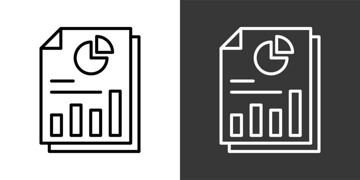 Report Black And White Icon Set Collection Pack Vector Illustration