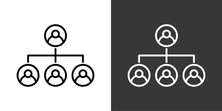 Hierarchy Black And White Icon Set Collection Pack Vector Illustration