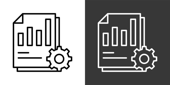 Stagnation Black And White Icon Set Collection Pack Vector Illustration