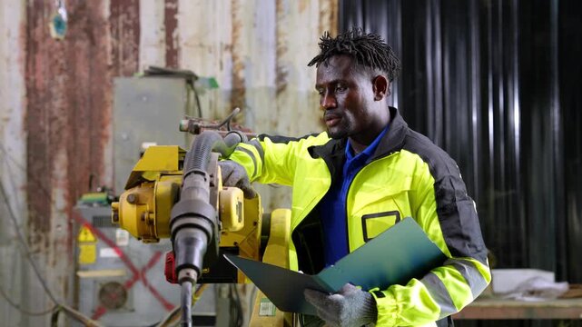 On-site industrial safety inspection construction site video content urban environment close-up view worker accountability