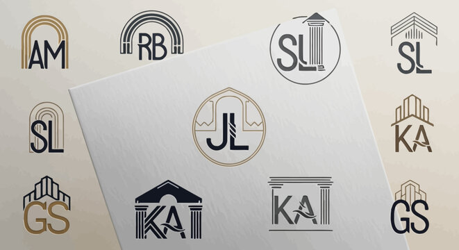 Monogram Logo Designs Collection - Initials, Abstract Shapes, Architecture