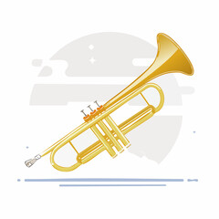 Obraz premium Golden Trumpet Illustration