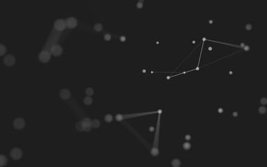 Fototapeta premium Abstract background. Molecules technology with polygonal shapes, connecting dots and lines. Connection structure. Big data visualization.