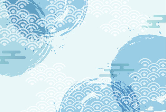 Elegant Light Blue Japanese Pattern Background Design
