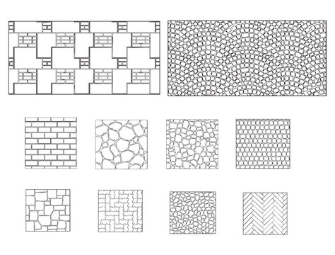 Architectural Paving Patterns Vector Set &ndash; Seamless CAD Hatch Textures for Floor Plans