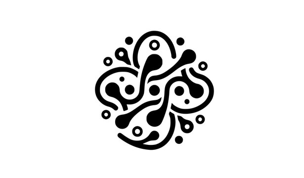 Minimal probiotic bacteria and prebiotic Lactobacillus logo flat vector symbol illustration