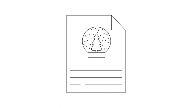 Christmas Snow Globe Card Design Outline.