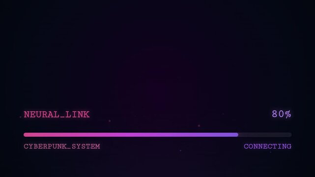 Futuristic Neural Link Cyberpunk System Loading Progress Bar Animation