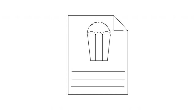Minimalist Outline Icon of a Parachute on a Document Page.