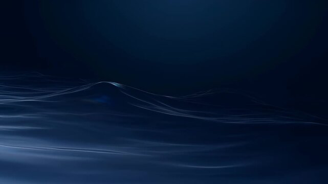 Abstract background with glasses refraction dispersion dark blue wave light and smooth misty gradient, abstract background with glasses refraction and dispersion, dark blue wave line texture