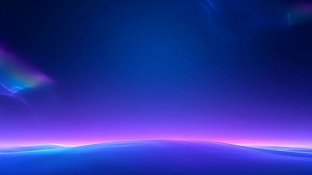 Abstract background with glasses refraction dispersion glowing blue purple gradient wave light over dark horizon modern digital backdrop