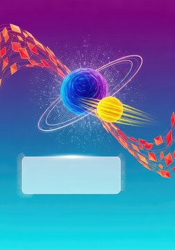 Dynamic illustration of mass and velocity variables showing the concept of motion, calculation, and energy with a clear blank box, acceleration, mass, abstract
