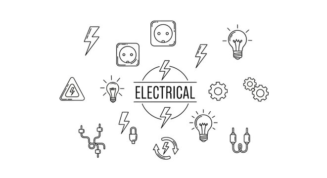 Electrical Symbols and Icons Collection.