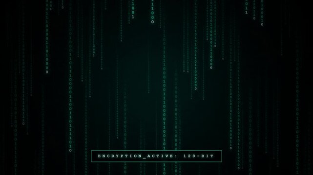 Falling binary code switching from active encryption to critical error data void