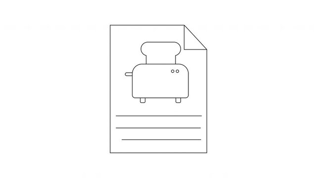 Simple Line Drawing of a Toaster on a Document Page.