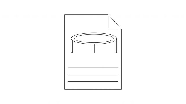 Trampoline icon on a document page with lines for text.