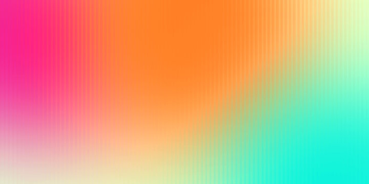 Modern abstract background featuring a vertical ribbed glass texture with a vibrant magenta, orange, and cyan color gradient. Perfect for web banners, digital wallpapers, and creative headers.