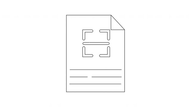 Simple Line Art Document with QR Code and Lines.