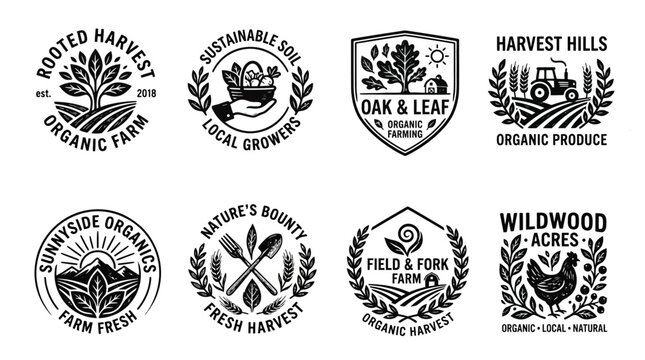 Vintage farm logo designs collection.