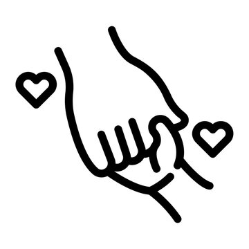Mom and child holding hand Line Icon