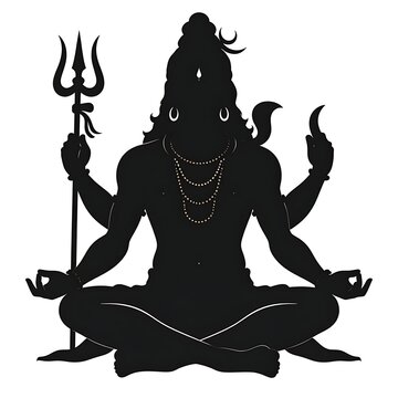 Hindu god Shiva meditating peacefully.