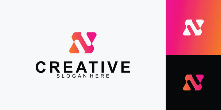 Letter n Logo design. icons for business of fashion  sport  automotive  technology digital.  abstract shape.