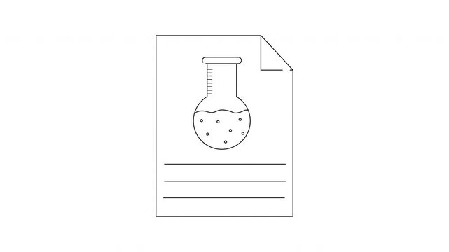 Simple Line Art of a Science Experiment Document.