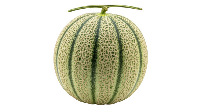 Fresh cantaloupe melon isolated on transparent background