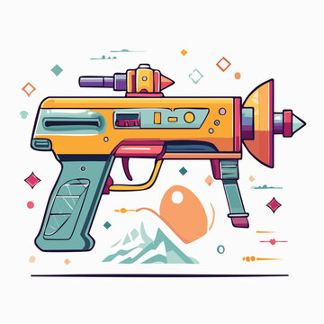 Retro Sci-Fi Ray Gun Illustration