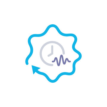 Oscillation response, time constant ripple, damping curve, control systems workshop, engineering seminar, signal processing session, conceptual dynamics icon, vector illustration