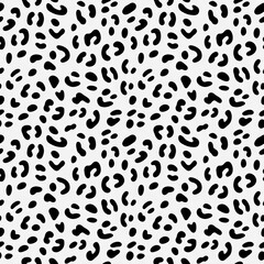 Fototapeta premium Black leopard spots pattern isolated on a transparent background