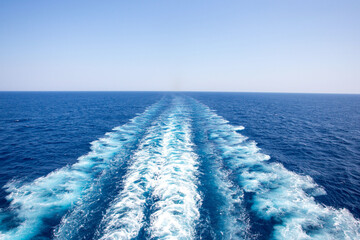 Ocean wake behind a cruise ship © SHIMA