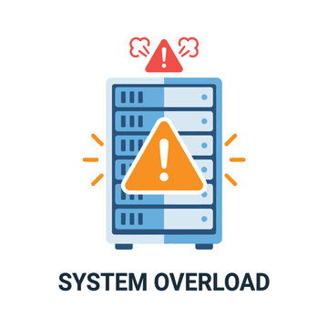 System overload dashboard alert signal, capacity threshold exceeded, incident response drill, reliability engineering workshop, operations monitoring event, technology vector illustration