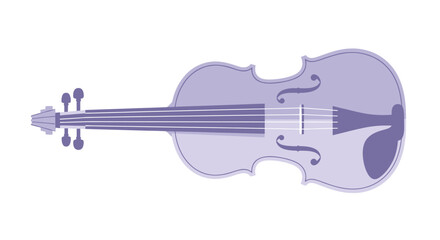 Fototapeta premium Minimalist purple violin illustration on white background.