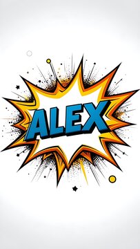 Comic Book Style Name Tag Alex.