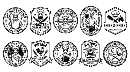Obraz premium Vintage Culinary and Bakery Label Badge Collection