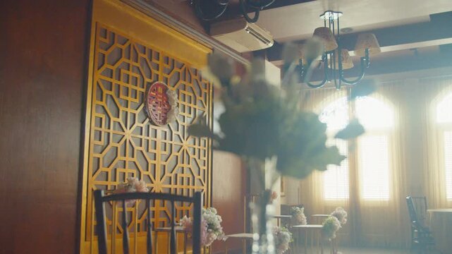 Chinese Engagement Decoration inside a Luxury Restaurant Room
