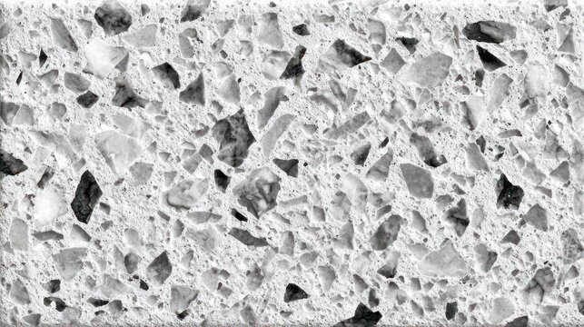Surface texture displays a mosaic pattern composed of light and dark stone fragments embedded in a light matrix.