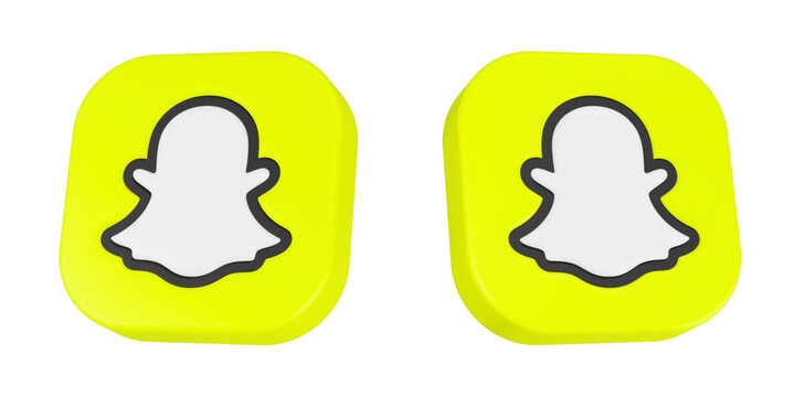 3D logo Snapchat app icon ui/ux apps