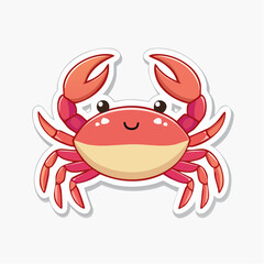 Fototapeta premium Cute Cartoon Crab Sticker