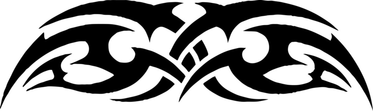 Symmetrical horizontal tribal border design element