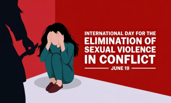 International day for the elimination of sexual violence in conflict, june 19, illustration of a victim