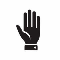Obraz premium Black Hand Icon with Open Palm and Fingers Raised