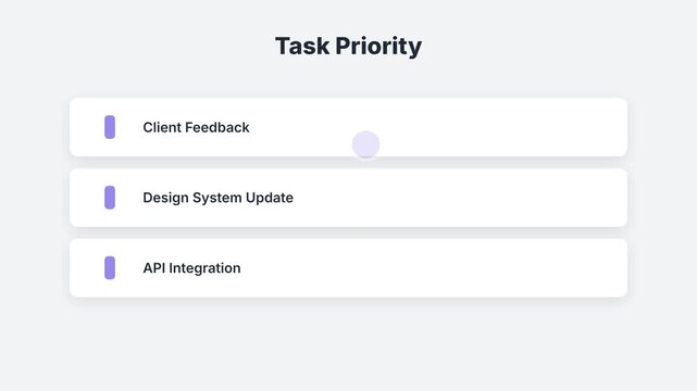 Prioritizing Tasks: Design System Update API Integration and Client Feedback.