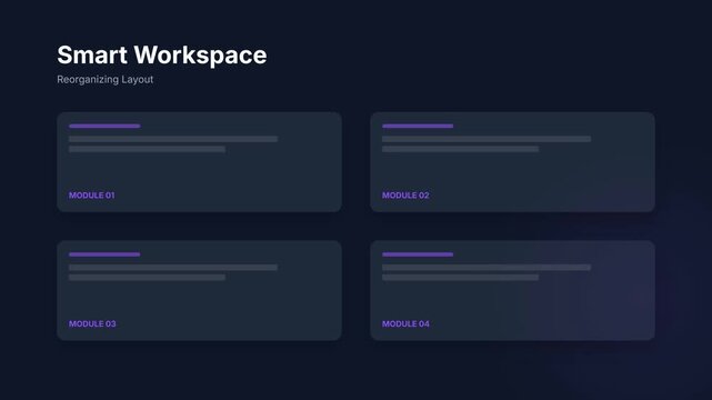 Smart Workspace Presentation: Modern Design and Informative Content Display.